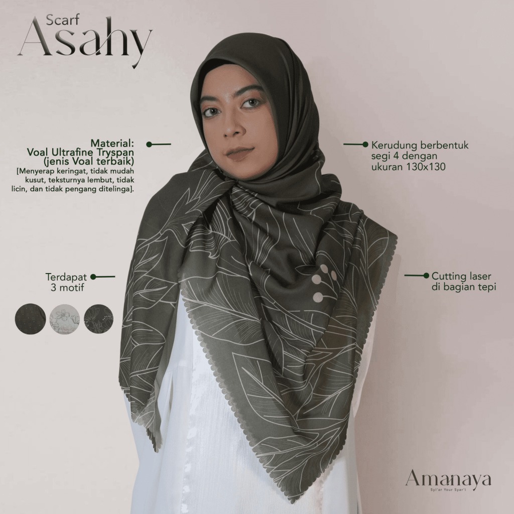 Amanaya Scarf Asahy Material Voal Ultrafine Tryspan