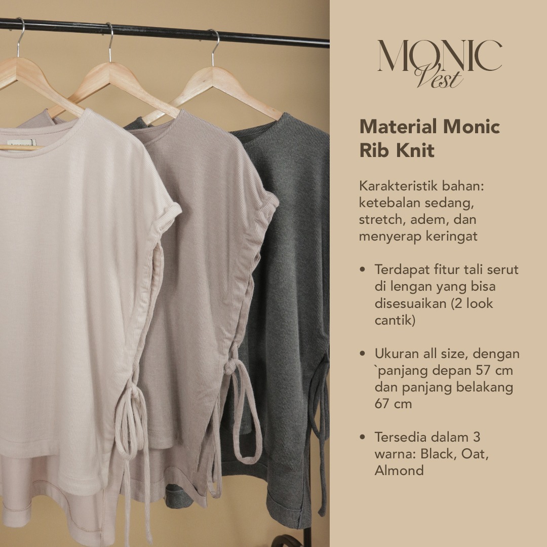 Amanaya Monic Vest  Material Rib Knit Premium 