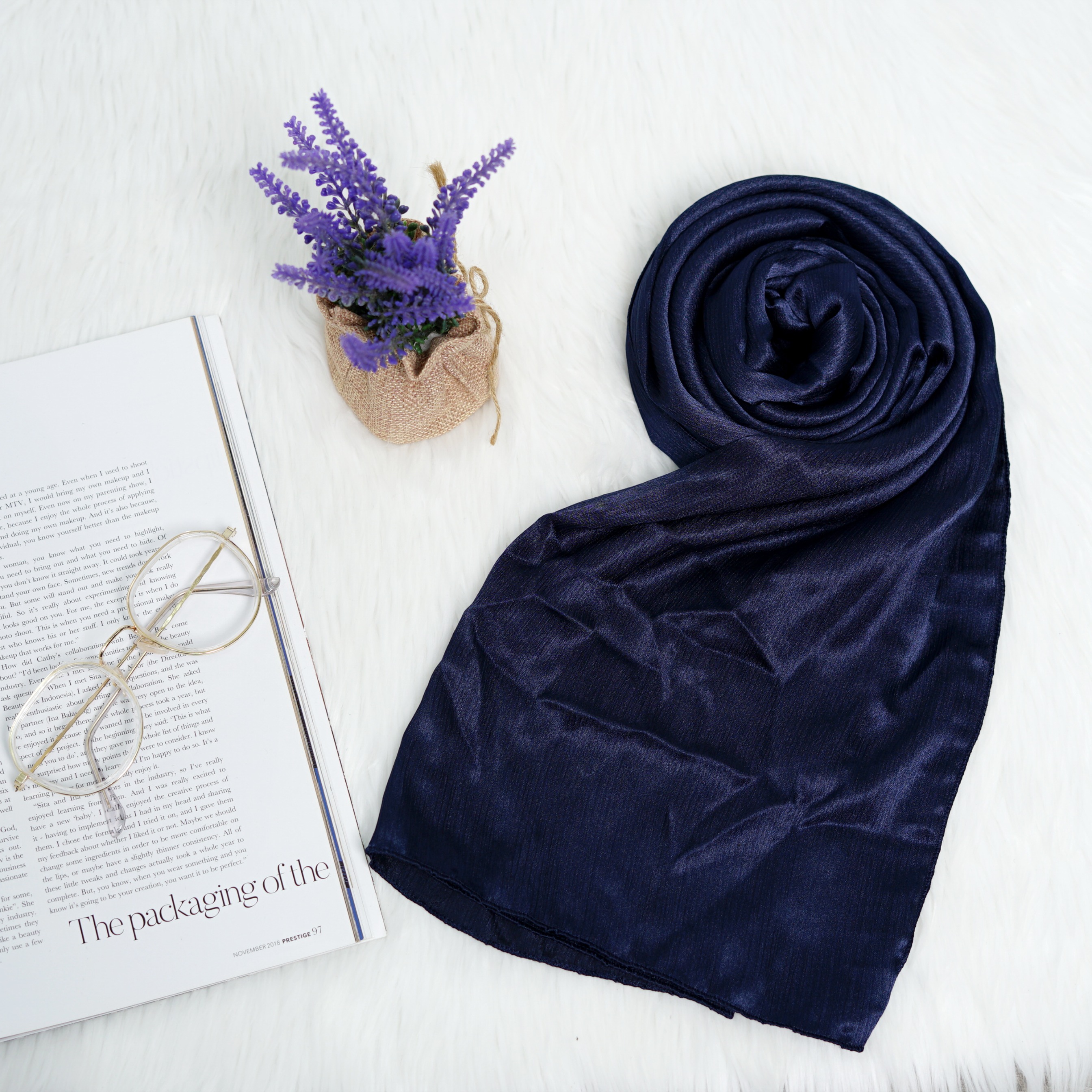 Pashmina - Ramisha Gradenza Silk - Navy