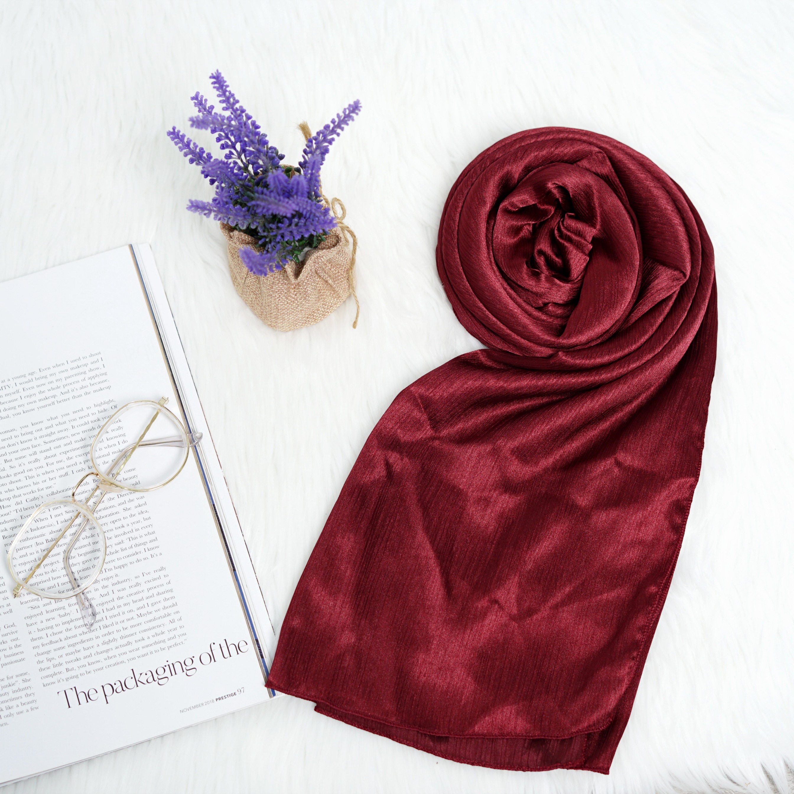 Pashmina - Ramisha Gradenza Silk - Maroon