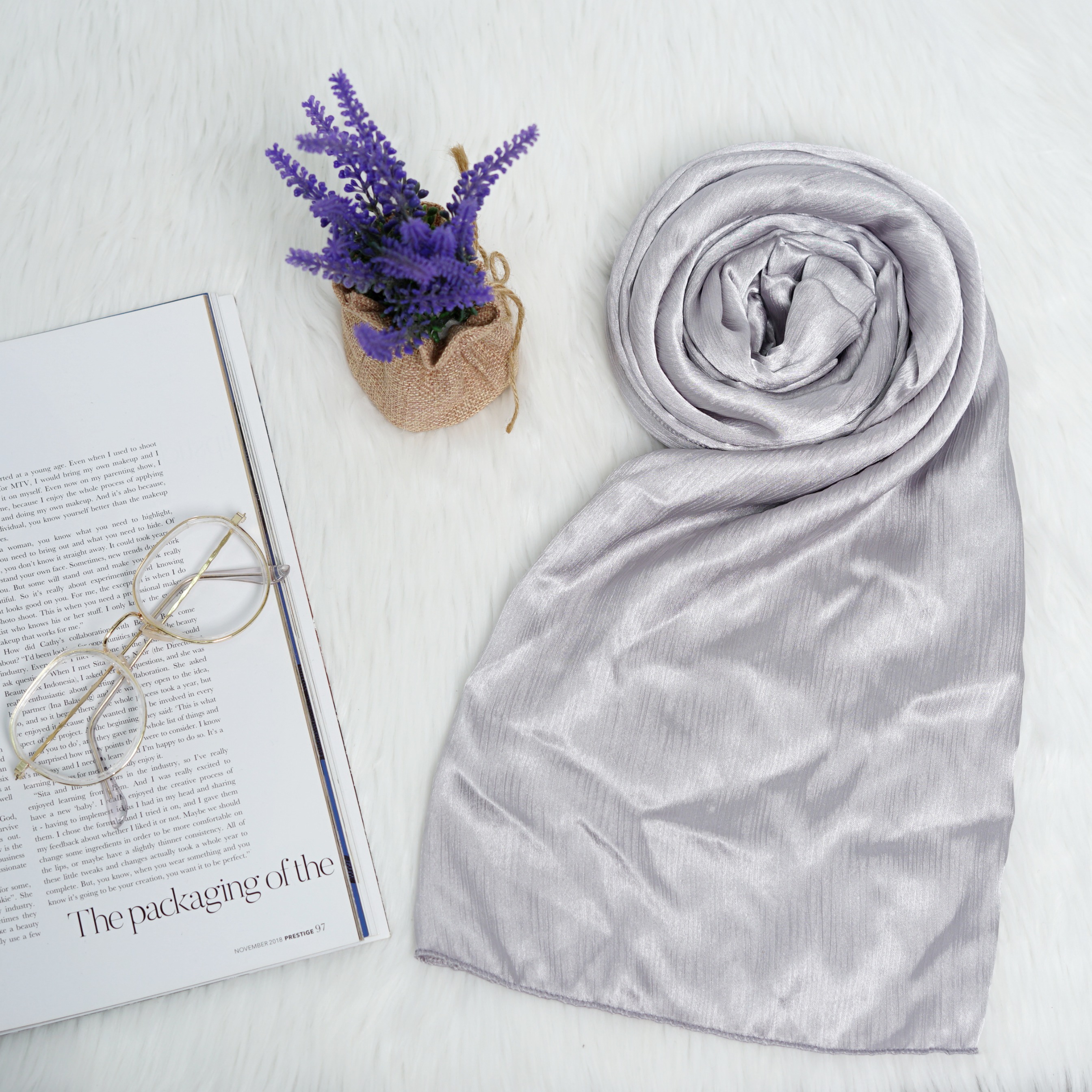 Pashmina - Ramisha Gradenza Silk - Silver