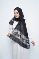Pashmina - Rubyy Organza Series 05 - Black