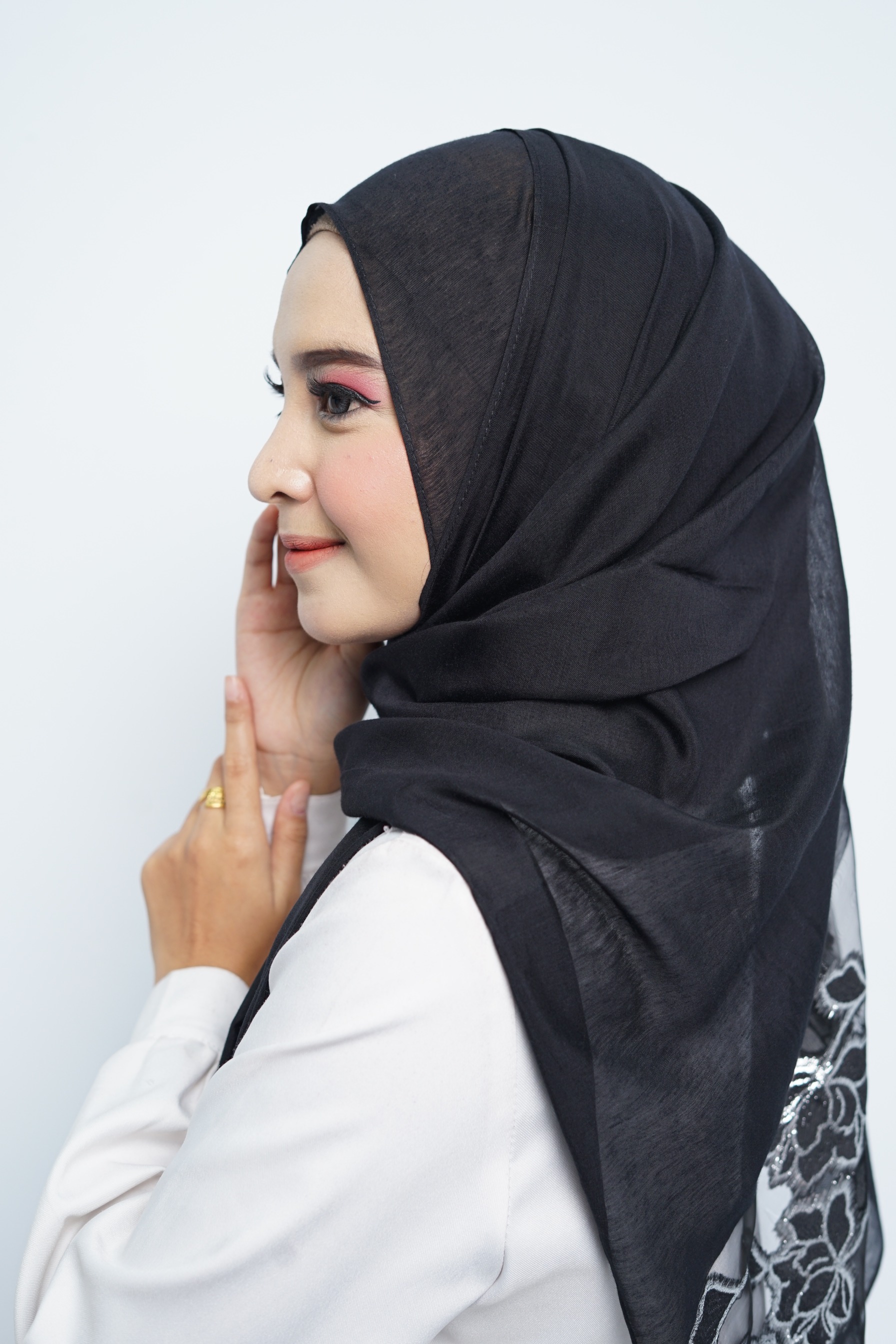 Pashmina - Rubyy Organza Series 05  - Black