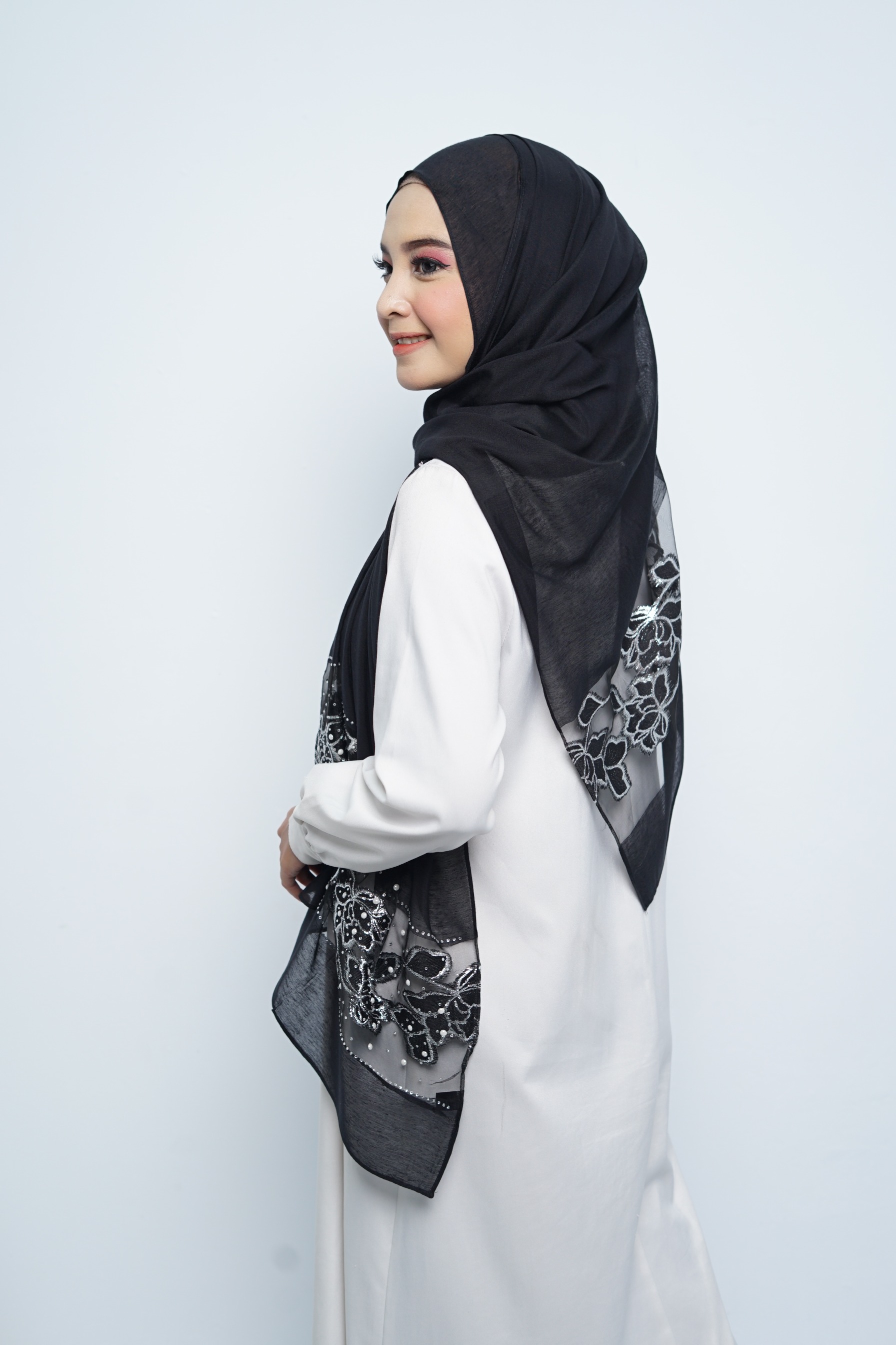 Pashmina - Rubyy Organza Series 05  - Black