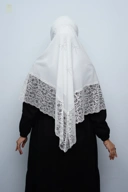 Hijab Square - Rayya Brokat - Broken White