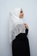 Hijab Square - Rayya Brokat - Broken White