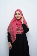 Hijab Square - Rayya Broket - Dusty Pink