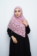 Hijab Square - Rayya Brokat - Soft Dusty