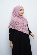 Hijab Square - Rayya Brokat - Soft Dusty