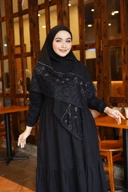 Hijab Square - Rayya Brokat - Black