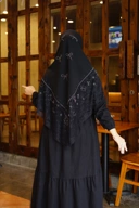 Hijab Square - Rayya Brokat - Black