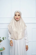 Jilbab - Bergo Shimmer Gliter - Khaki