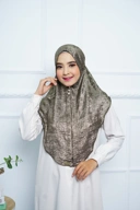 Jilbab - Bergo Shimmer Gliter - Army