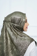 Jilbab - Bergo Shimmer Gliter - Army