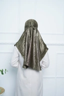 Jilbab - Bergo Shimmer Gliter - Army