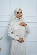 Jilbab - Bergo Shimmer Gliter - Silver