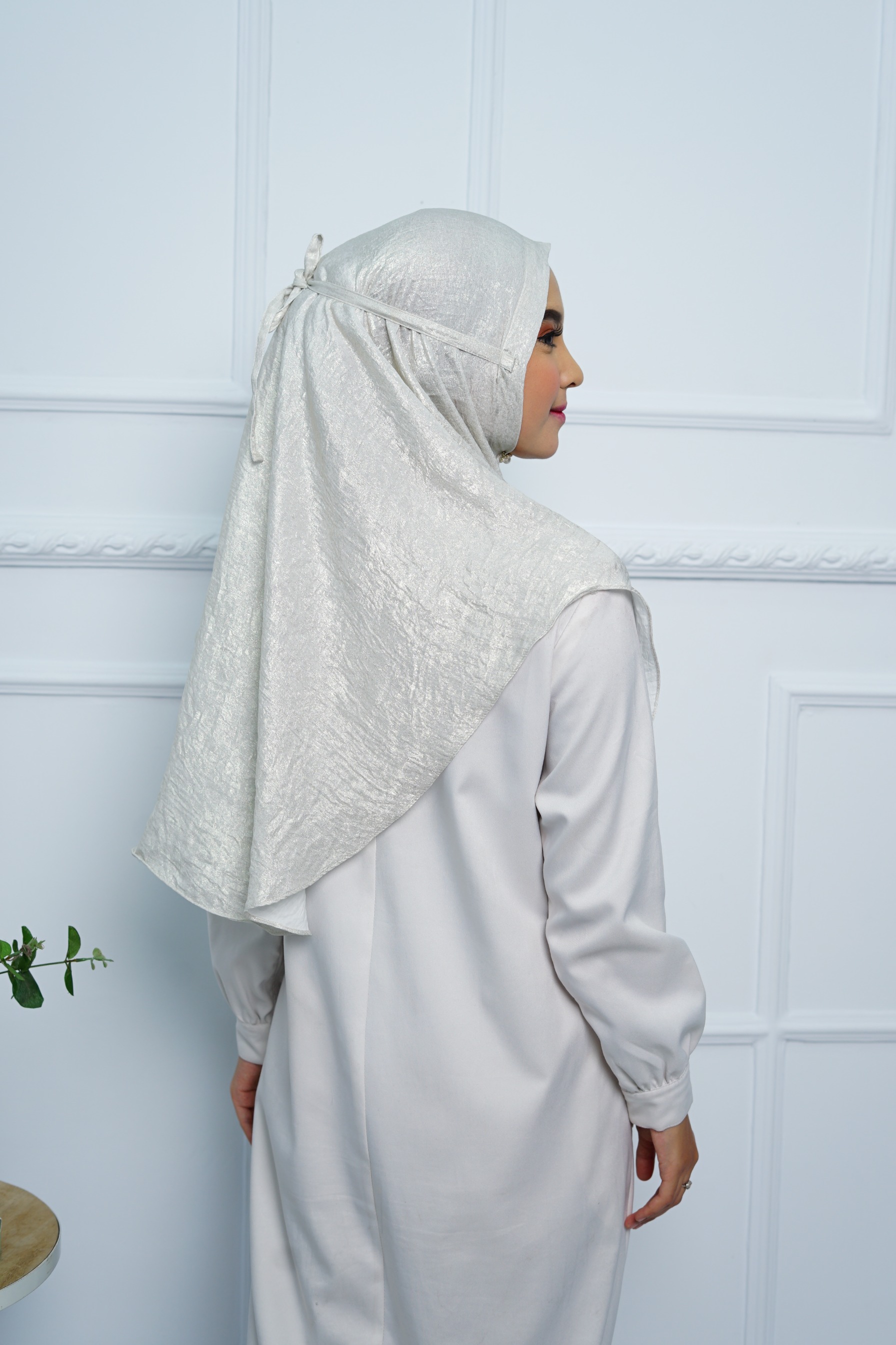 Jilbab - Bergo Shimmer Gliter - Silver