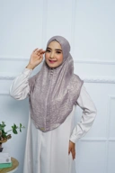Jilbab - Bergo Shimmer Gliter - Taro