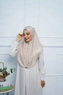 Jilbab - Bergo Shimmer Gliter - Peach