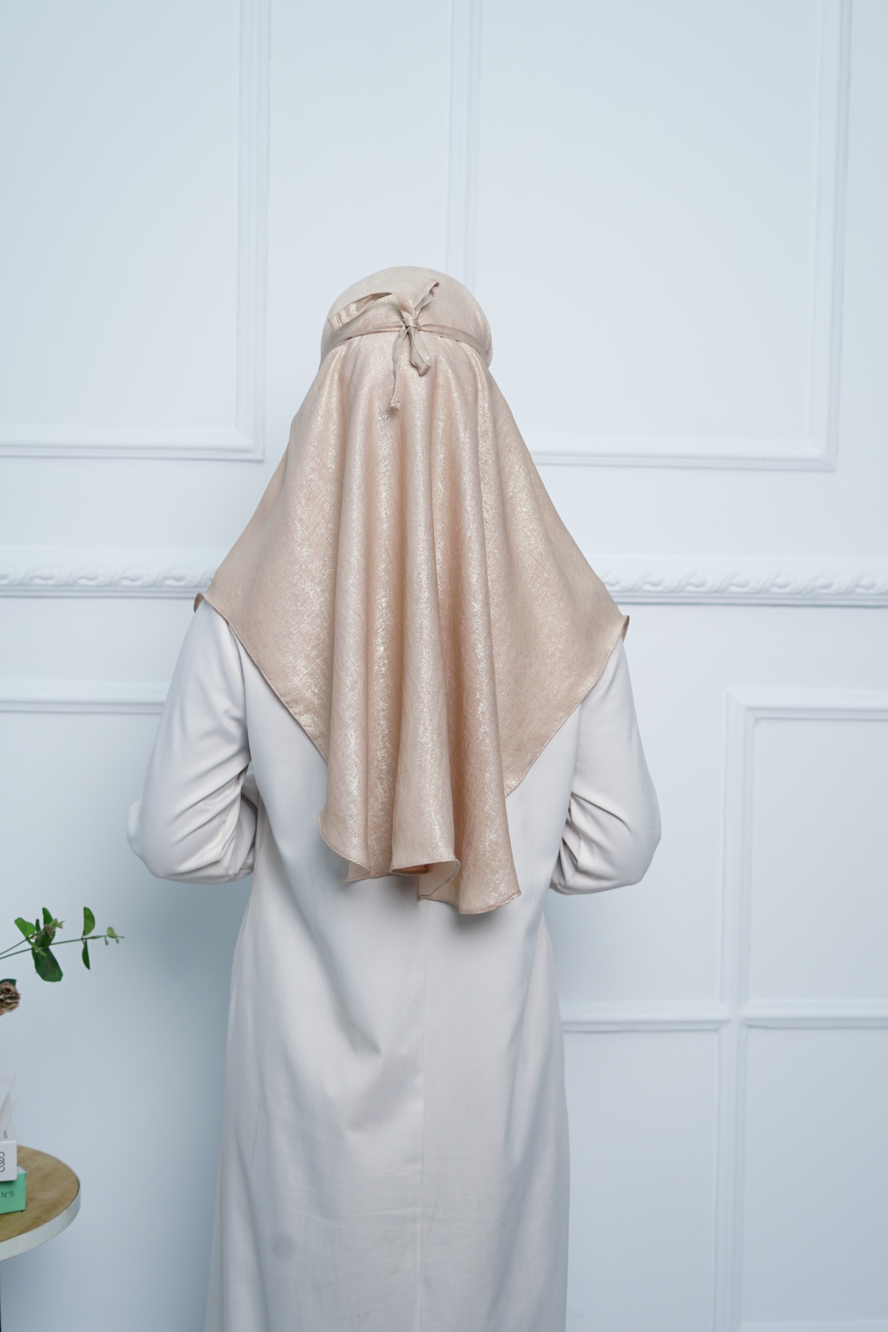 Jilbab - Bergo Shimmer Gliter - Peach