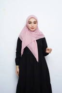 Hijab Square - Amecca Brokat - Peach Voal