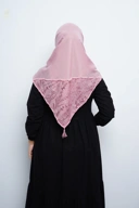 Hijab Square - Amecca Brokat - Peach Voal
