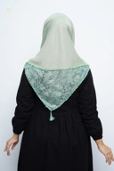 Hijab Square - Amecca Brokat - Sage Green Voal