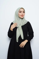 Hijab Square - Amecca Brokat - Sage Green Voal