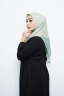 Hijab Square - Amecca Brokat - Sage Green Voal