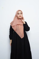 Hijab Square - Amecca Brokat - Coklat Caramel Voal