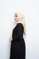 Hijab Square - Amecca Brokat - Cream Voal