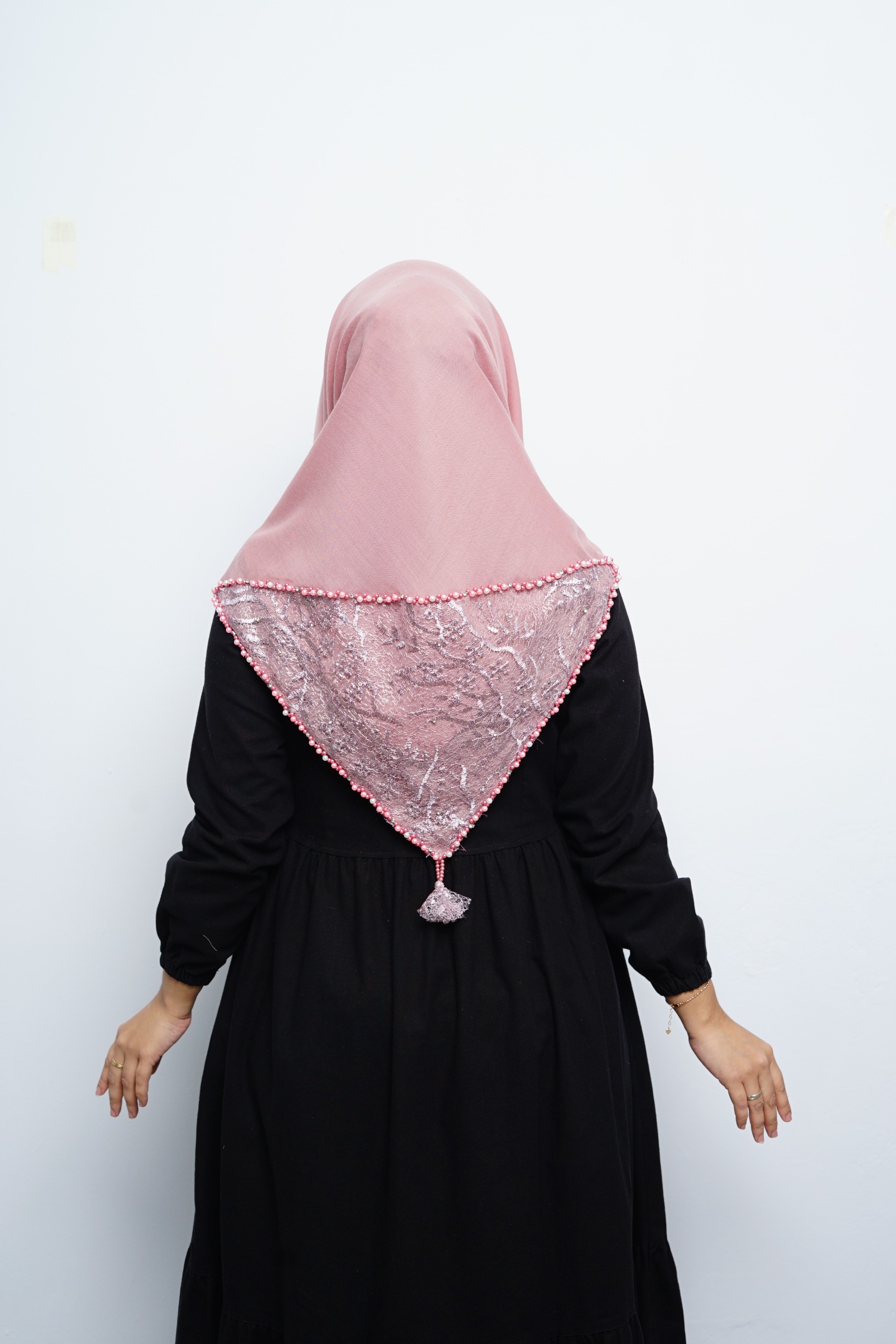 Hijab Square - Amecca Brokat - Dusty Pink Voal