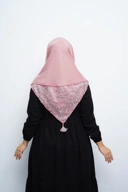 Hijab Square - Amecca Brokat - Dusty Pink Voal