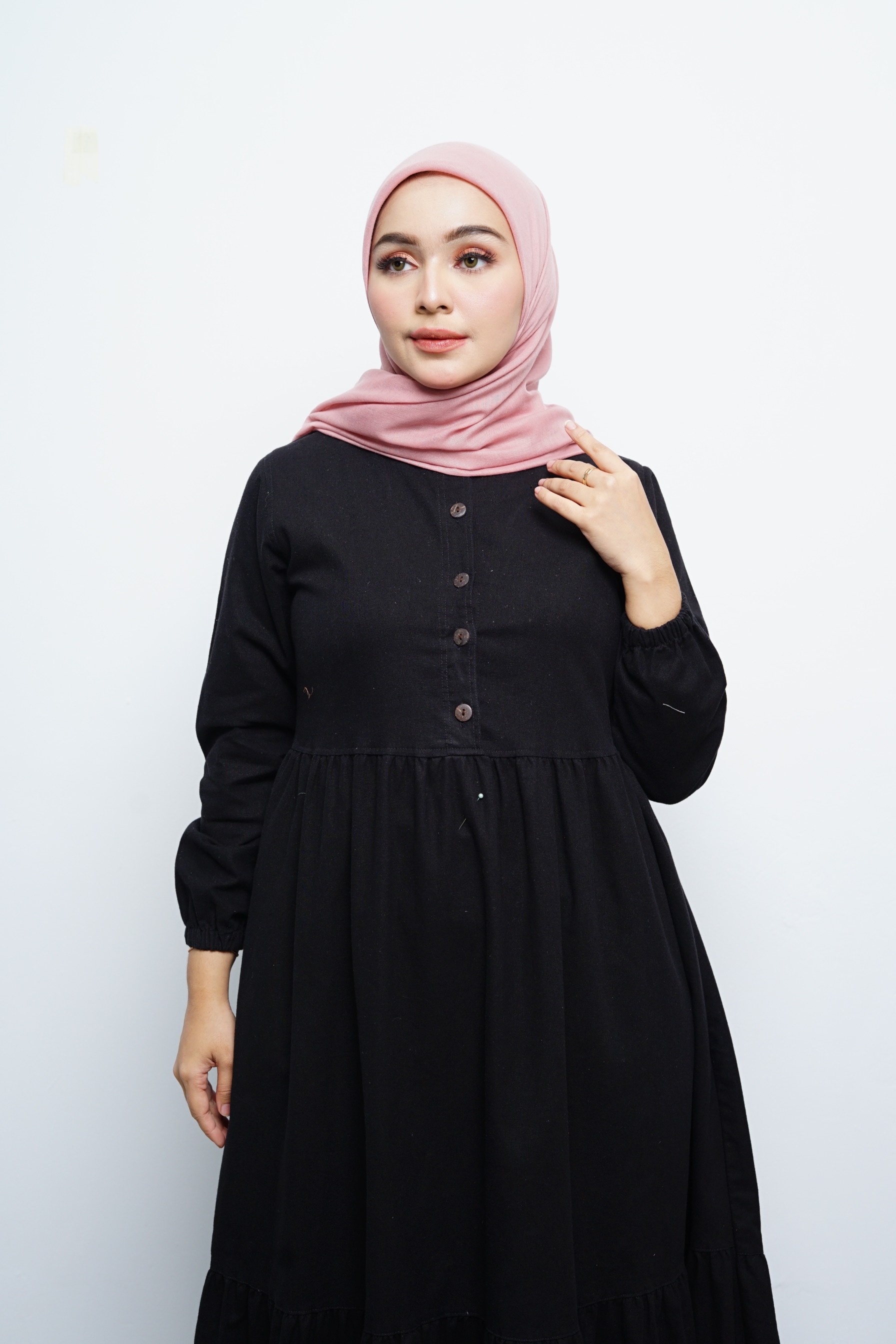 Hijab Square - Amecca Brokat - Dusty Pink Voal