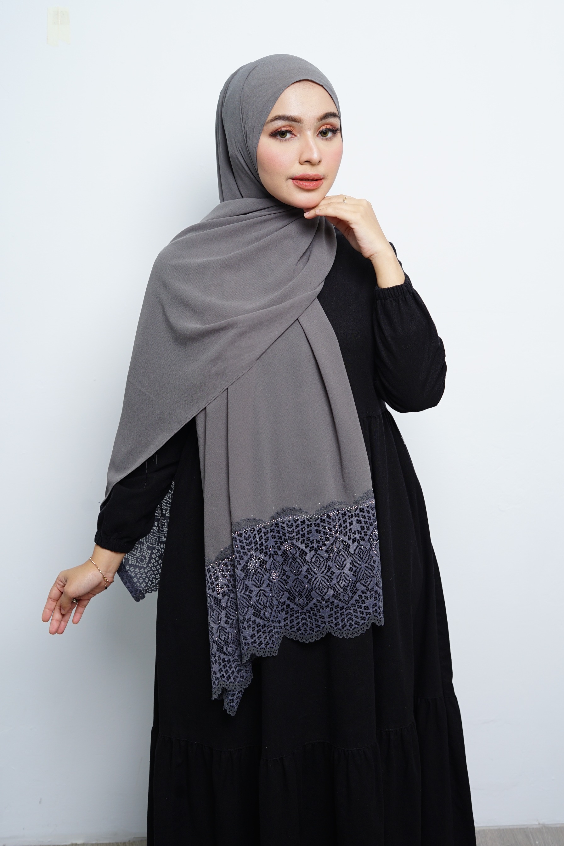 Pashmina - Nazwa Brokat - Dark Grey