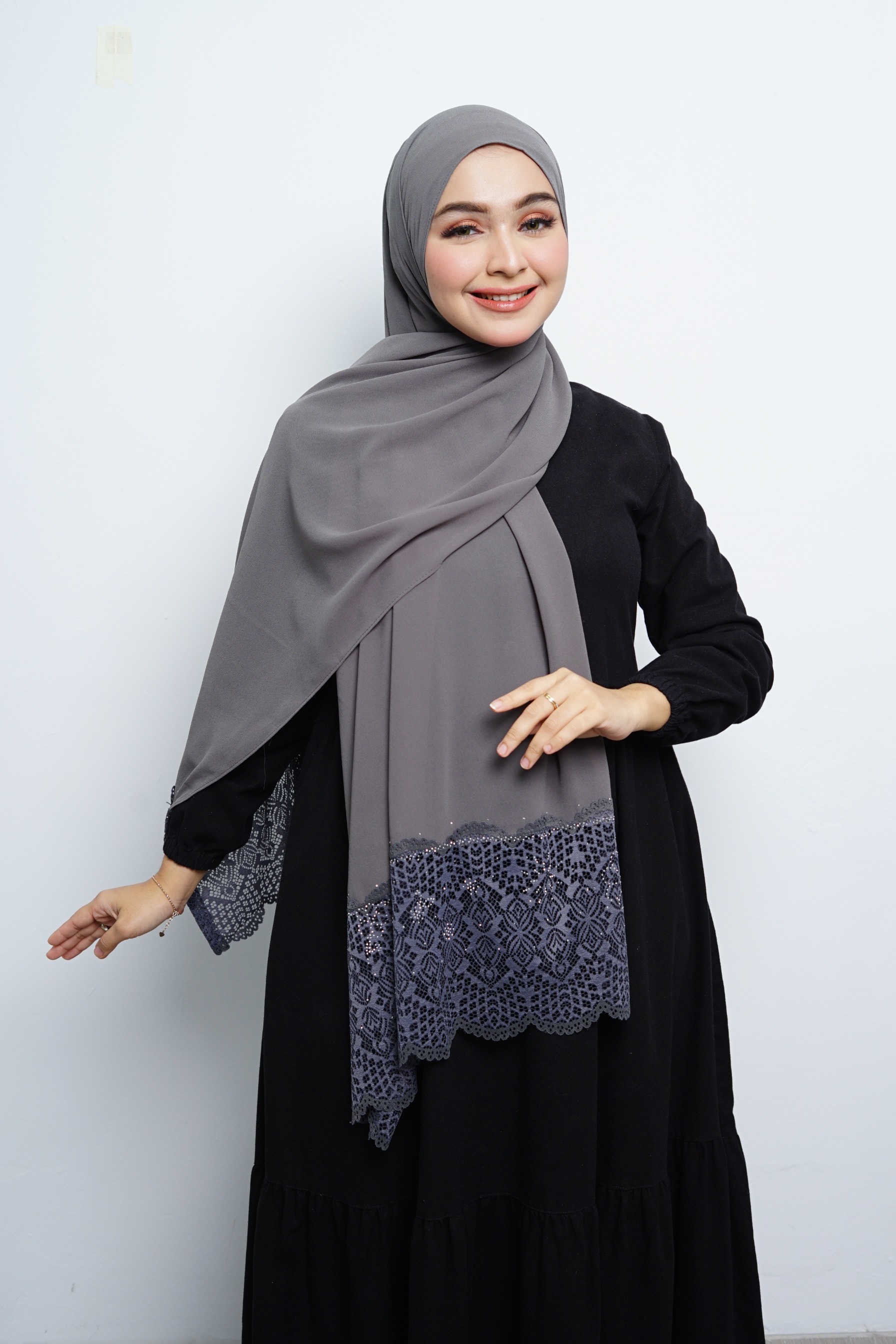 Pashmina - Nazwa Brokat - Dark Grey