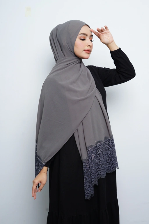 Image of Pashmina - Nazwa Brokat - Dark Grey
