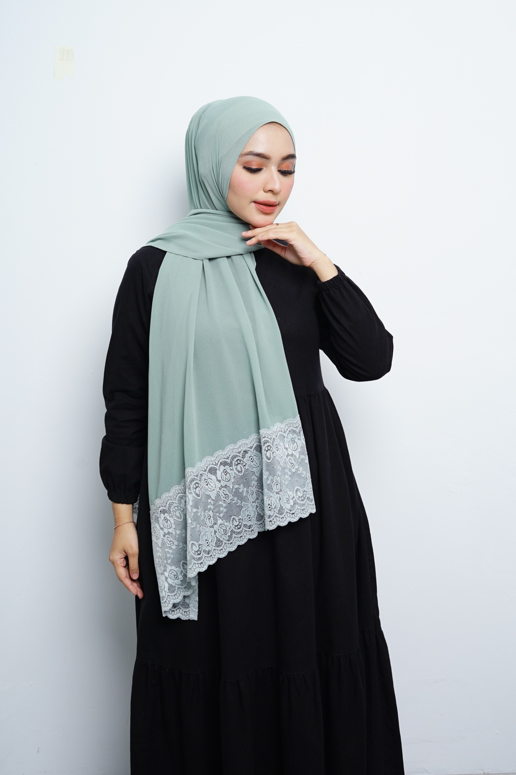 Pashmina - Nazwa Brokat - Sage Green