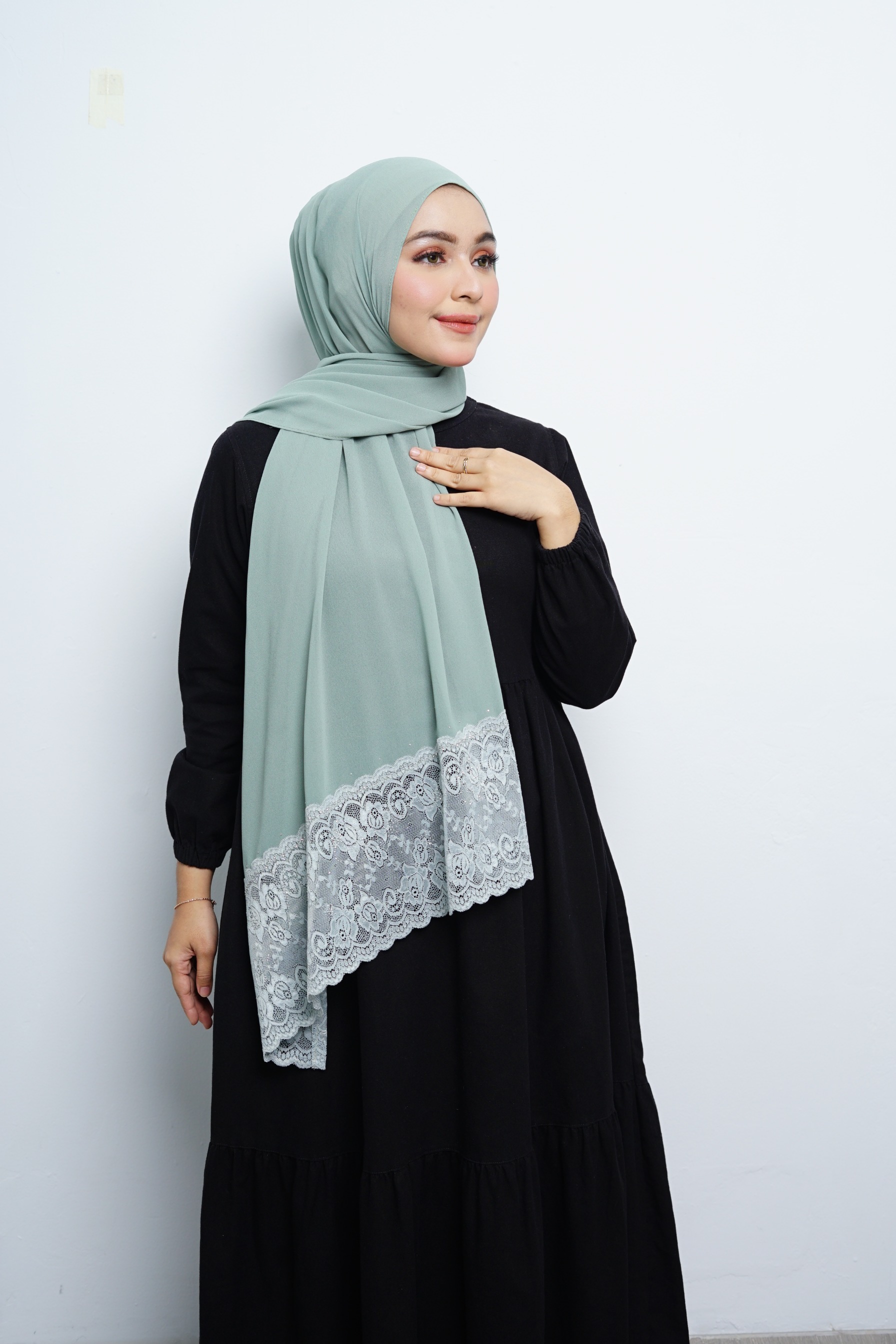 Pashmina - Nazwa Brokat - Sage Green