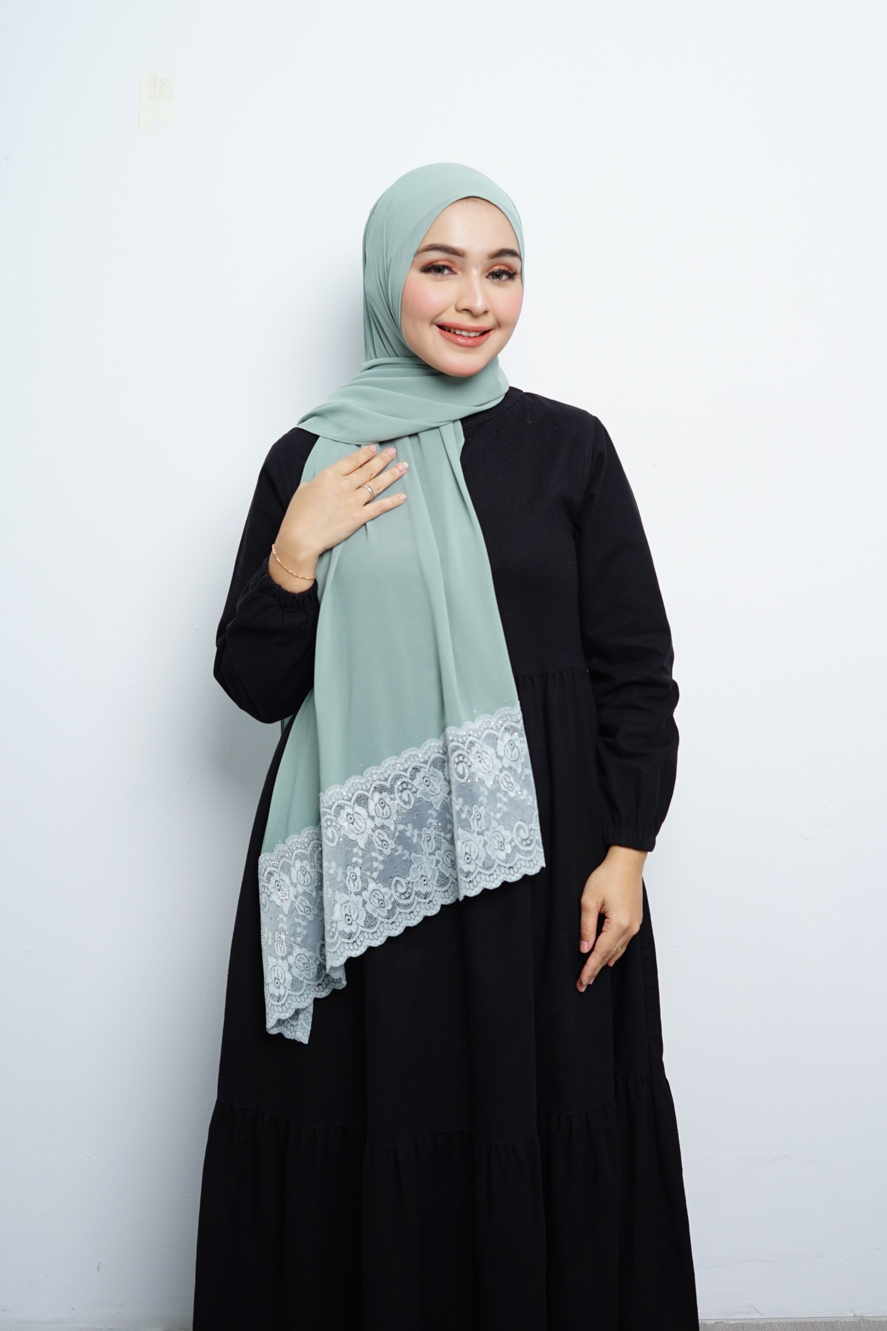 Pashmina - Nazwa Brokat - Sage Green