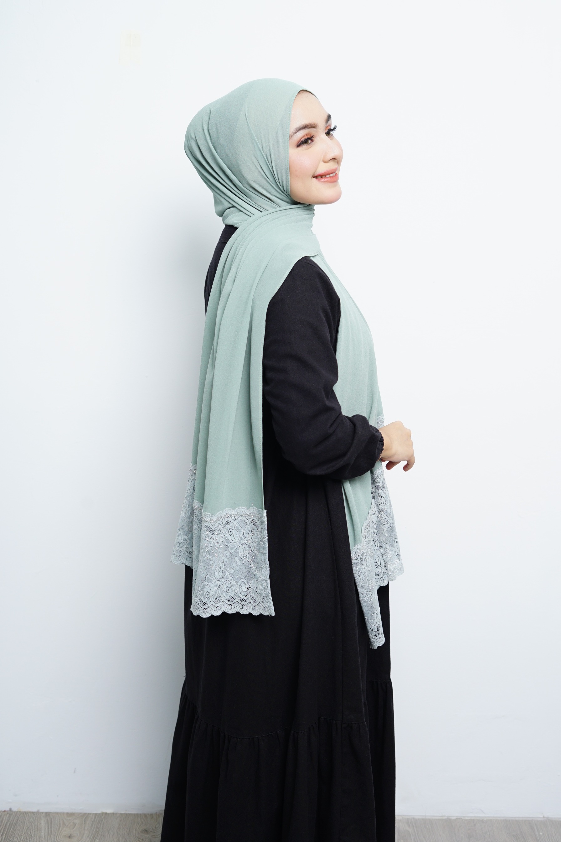 Pashmina - Nazwa Brokat - Sage Green