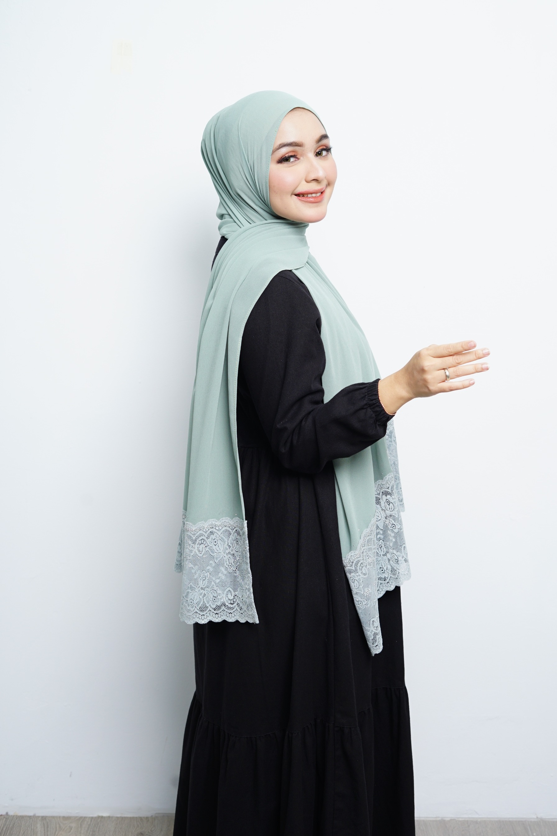 Pashmina - Nazwa Brokat - Sage Green