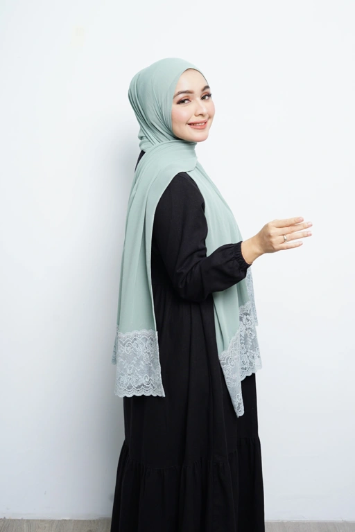 Image of Pashmina - Nazwa Brokat - Sage Green