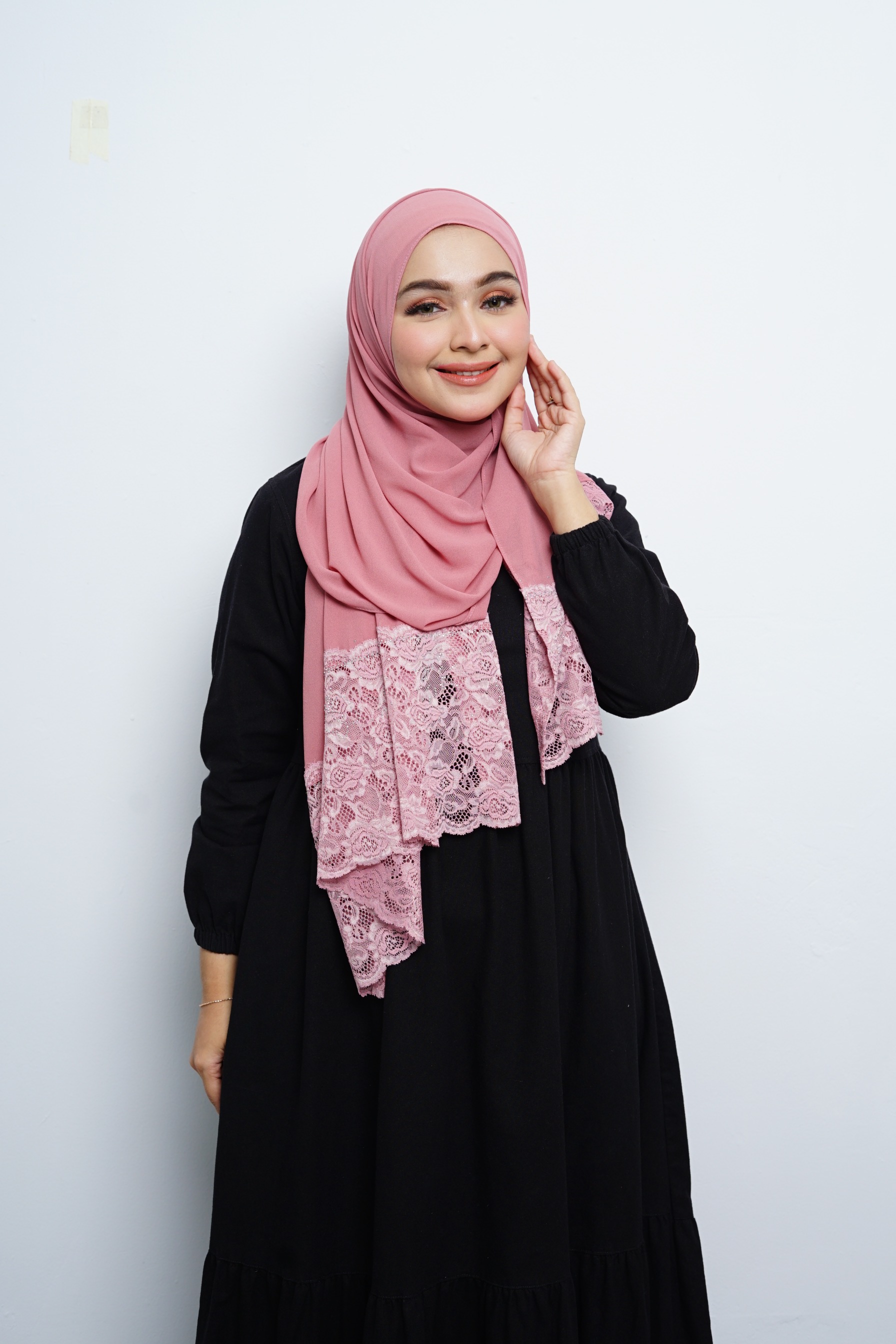 Pashmina - Nazwa Brokat - Dusty Pink