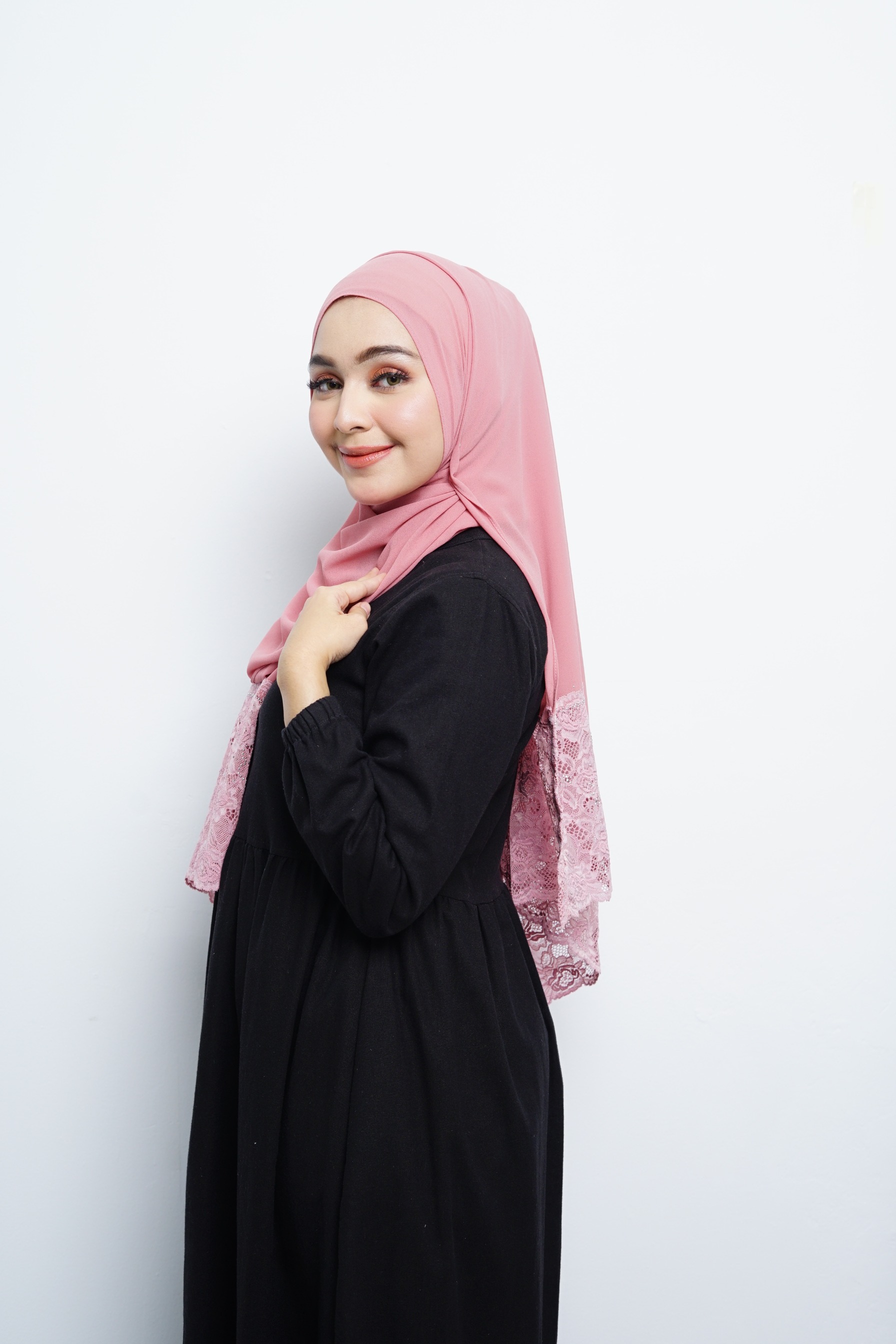 Pashmina - Nazwa Brokat - Dusty Pink