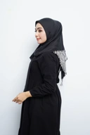Hijab Square - Amecca Brokat - Black Voal