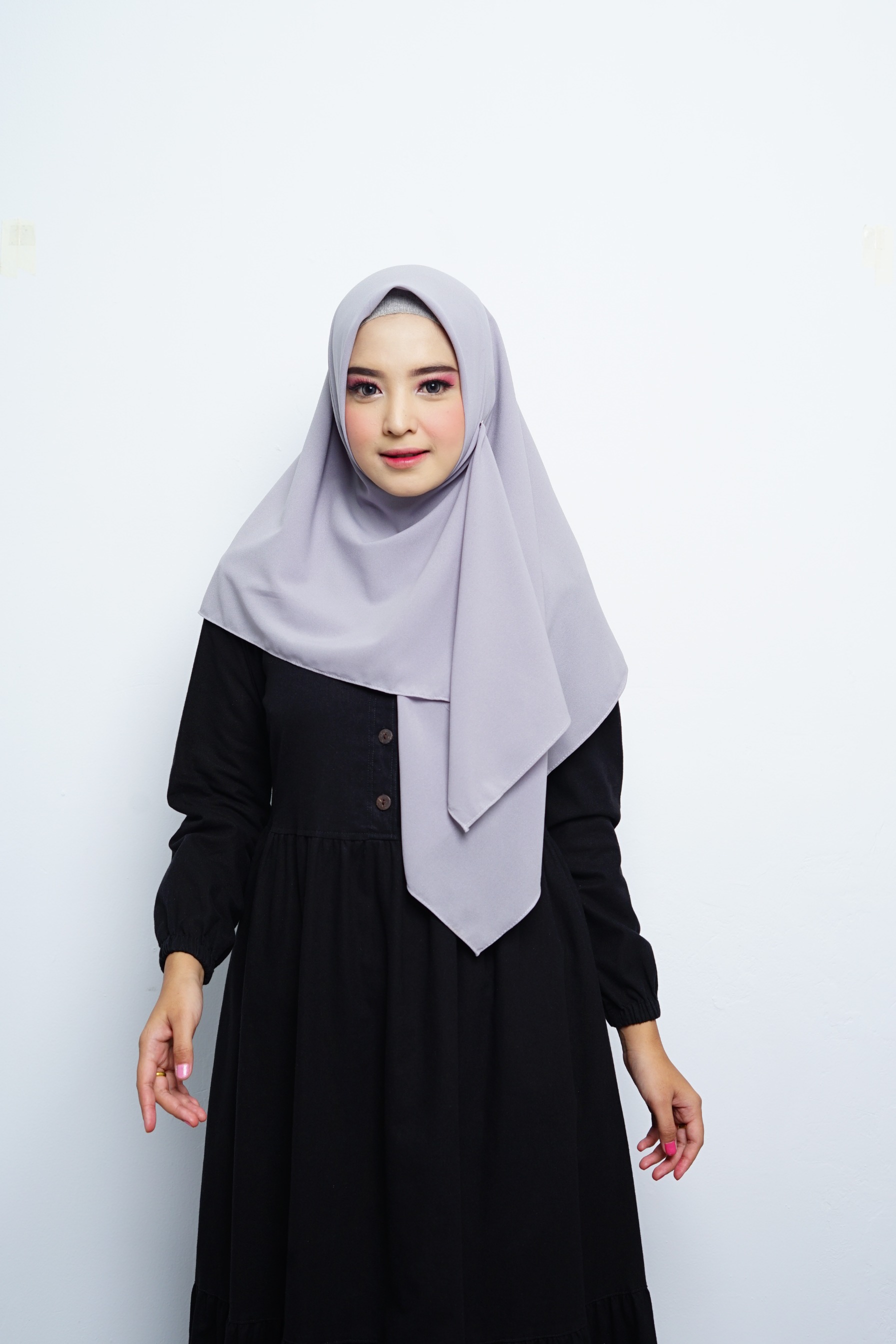 Hijab Square - Amecca Brokat - Grey Diamond