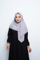 Hijab Square - Amecca Brokat - Grey Diamond