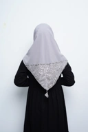 Hijab Square - Amecca Brokat - Grey Diamond