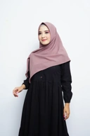 Hijab Square - Amecca Brokat - Peach Diamond